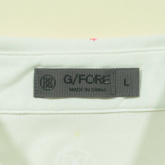 G Fore Silverleaf Golf Polo Shirt Mens XL Tech Pique White Mini Star - Picture 6 of 7
